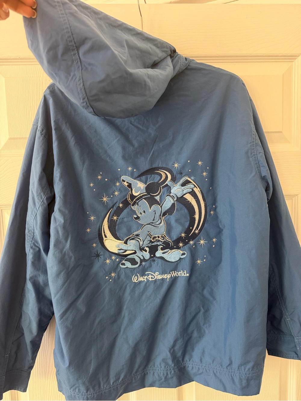 Vintage Disney Adult Sorcerer Mickey Blue Hooded Jacket